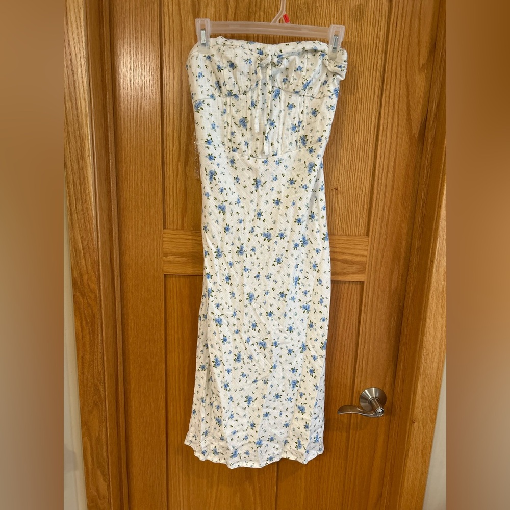 Wild Fable White Floral Midi Dress‎ Size 6